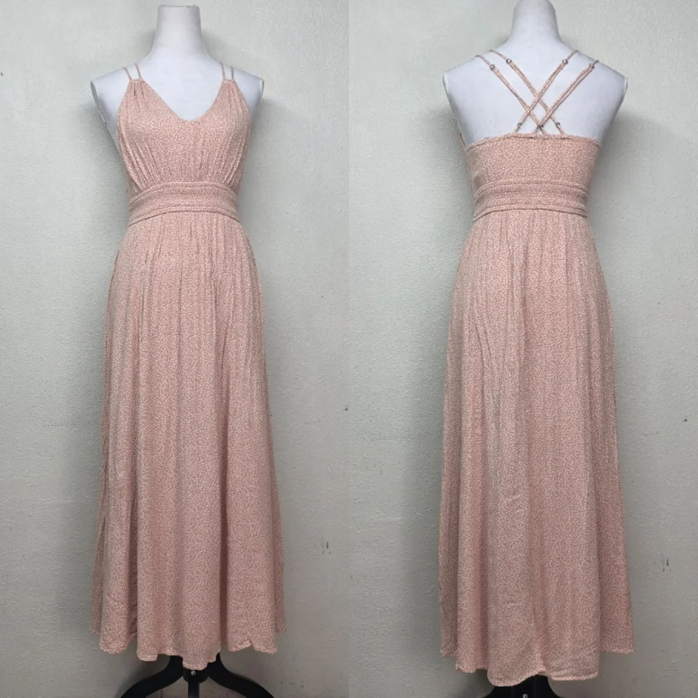 Abercrombie & Fitch Peach Maxi Dress Spagetti Straps wPockets Size XS